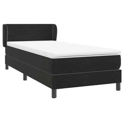 Boxspring met matras fluweel zwart 80x220 cm