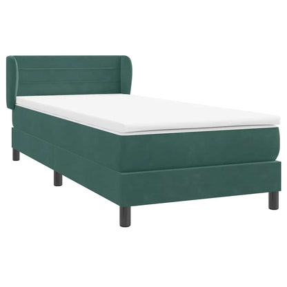 Boxspring met matras fluweel donkergroen 80x220 cm