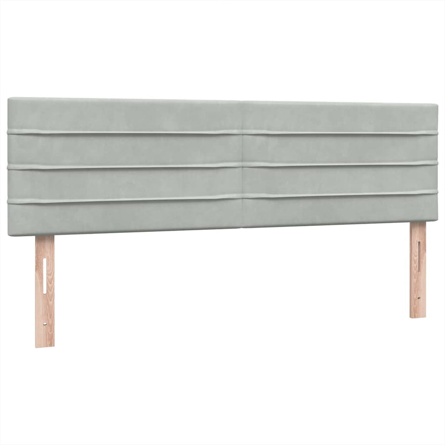 Boxspring met matras fluweel lichtgrijs 160x220 cm