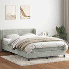 Boxspring met matras 160x220 cm lichtgrijs fluweel