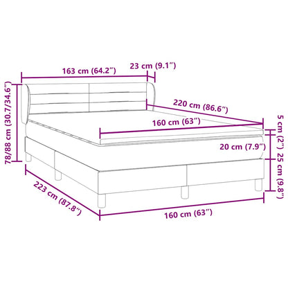 Boxspring met matras fluweel donkergroen 160x220 cm