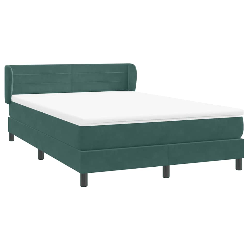 Boxspring met matras fluweel donkergroen 160x220 cm