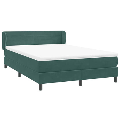 Boxspring met matras fluweel donkergroen 160x220 cm