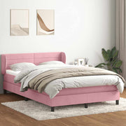 Boxspring met matras 160x220 cm fluweel roze