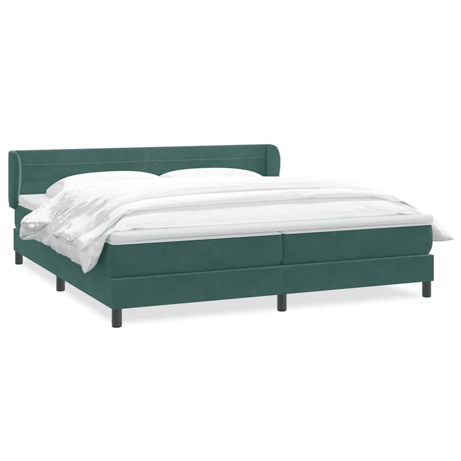 Boxspringbed Met Matrassen Fluweel 180 x 220 cm Donkergroen