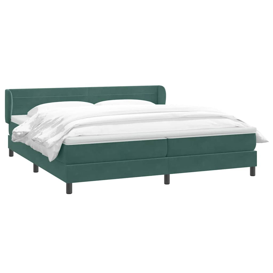 Boxspringbed Met Matrassen Fluweel 180 x 220 cm Donkergroen