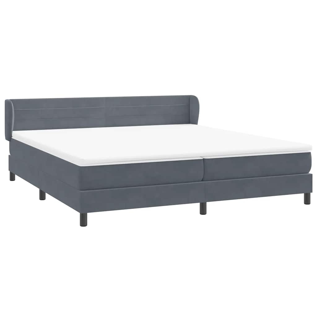 Bed boxspring met matrassen 200x220 cm fluweel donkergrijs