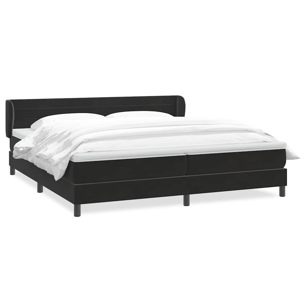 Boxspringbed met matrassen 200x220 cm fluweel zwart