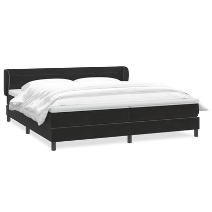 Boxspringbed met matrassen 200x220 cm fluweel zwart
