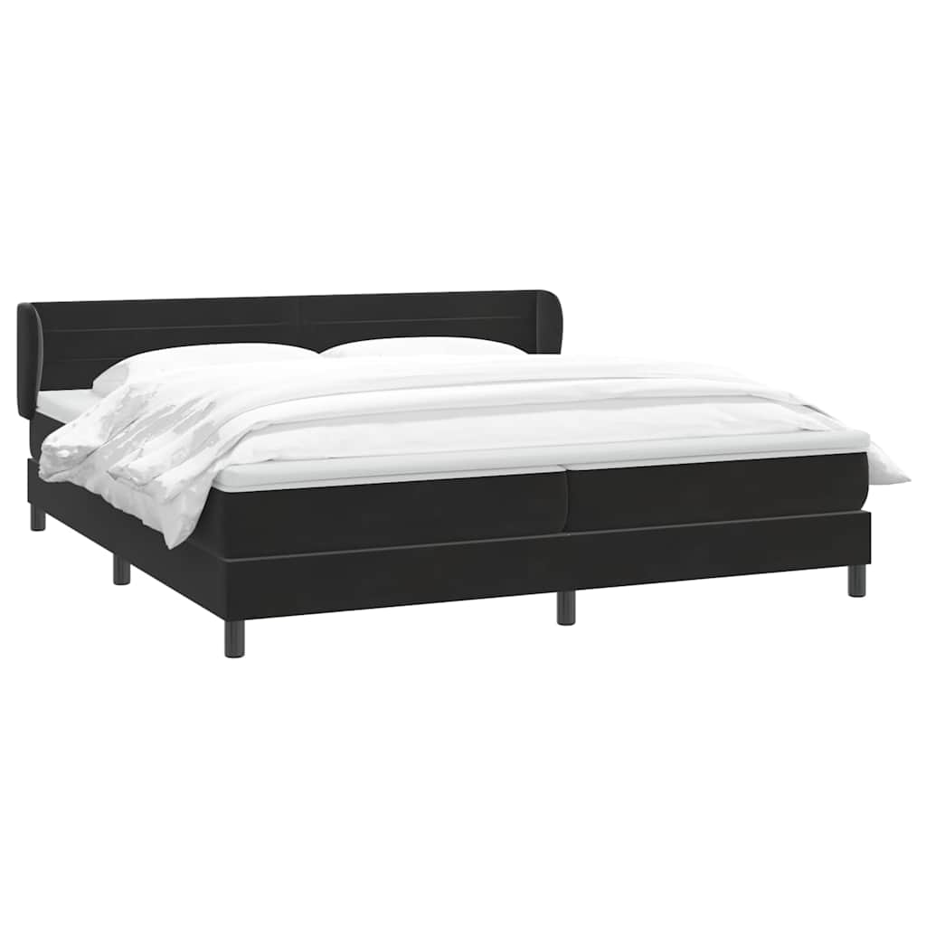 Boxspringbed met matrassen 200x220 cm fluweel zwart