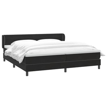 Boxspringbed met matrassen 200x220 cm fluweel zwart