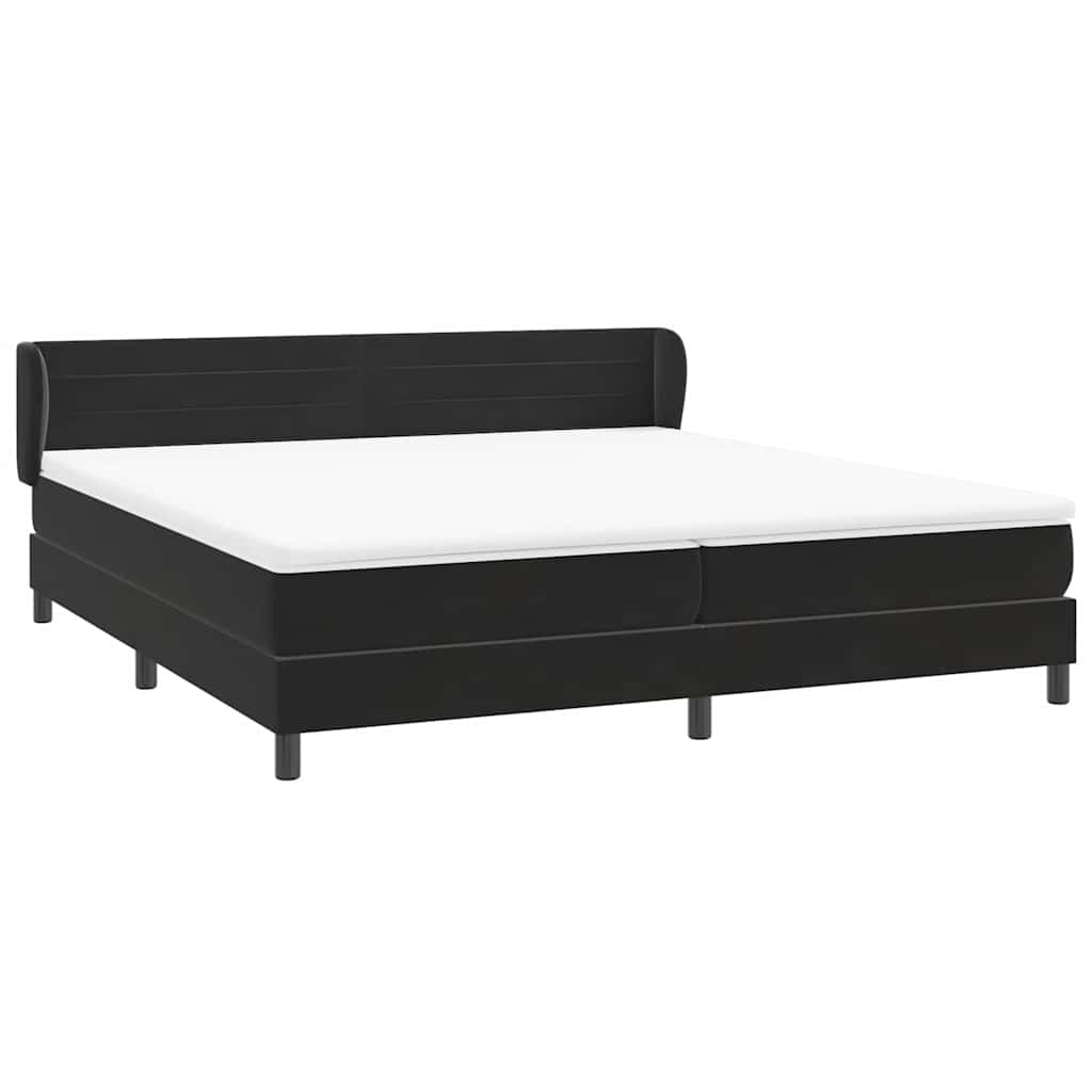 Boxspringbed met matrassen 200x220 cm fluweel zwart