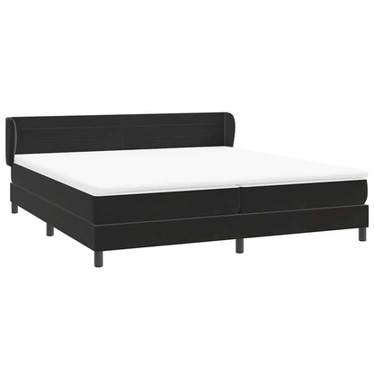 Boxspringbed met matrassen 200x220 cm fluweel zwart