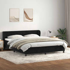Box spring bed with mattresses 200x220 cm velvet black