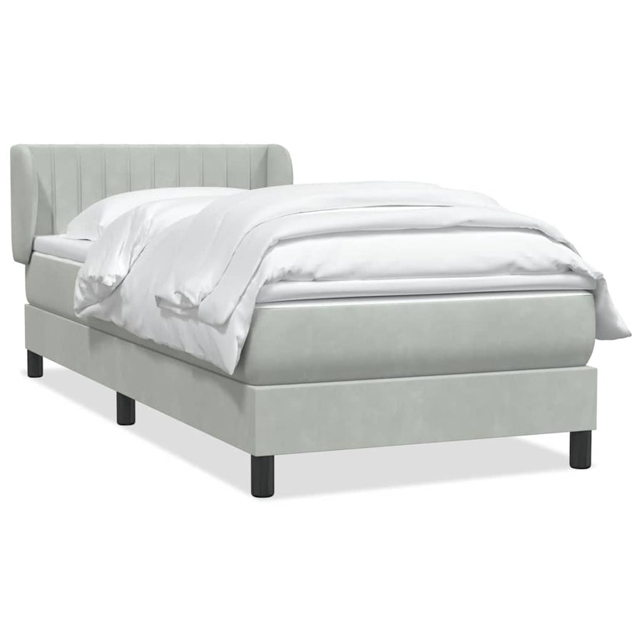 Boxspring met matras fluweel lichtgrijs 80x210 cm