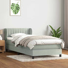 Boxspring met matras 80x210 cm lichtgrijs fluweel