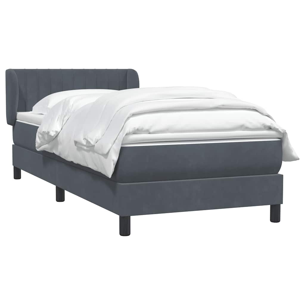 Boxspring met matras fluweel donkergrijs 80x210 cm