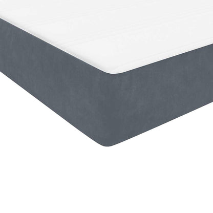 Boxspring met matras fluweel donkergrijs 80x210 cm
