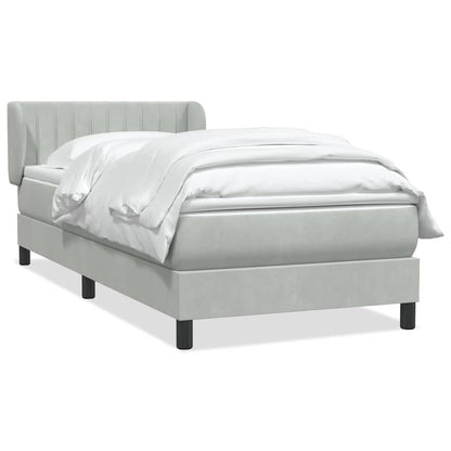 Boxspring met matras fluweel lichtgrijs 90x210 cm