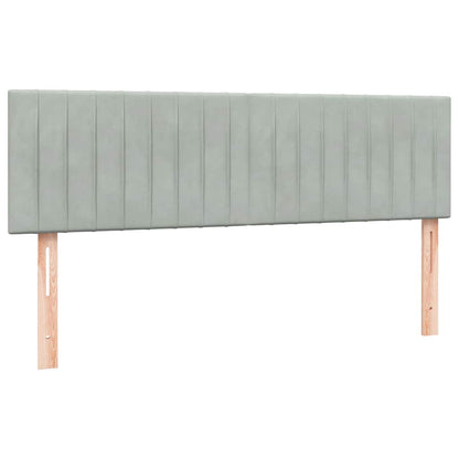 Boxspring met matras fluweel lichtgrijs 140x210 cm