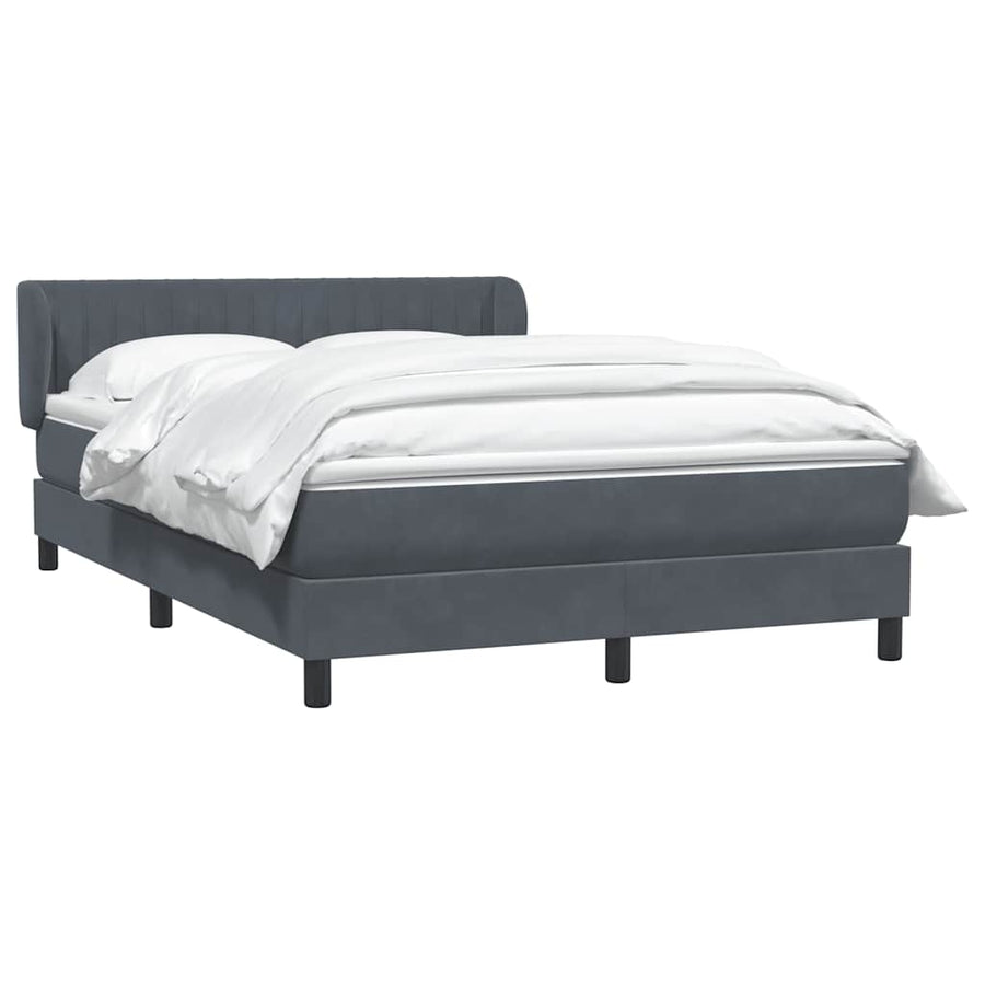 Boxspring met matras fluweel donkergrijs 160x210 cm
