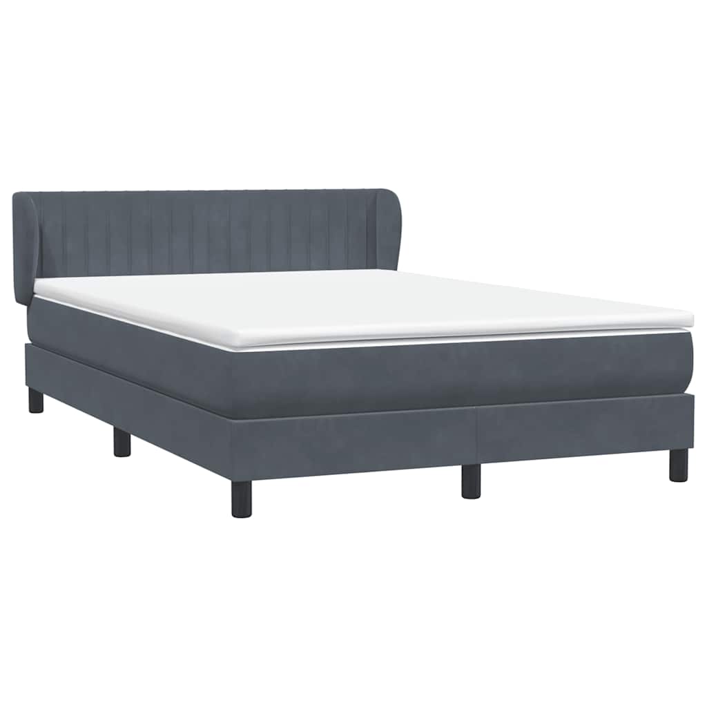Boxspring met matras fluweel donkergrijs 160x210 cm