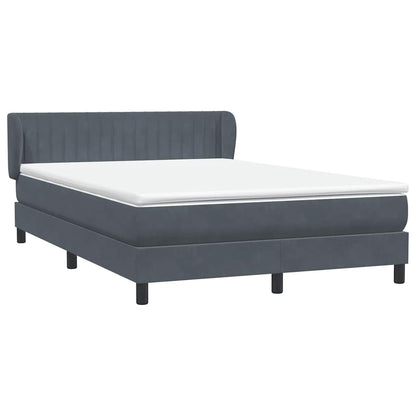 Boxspring met matras fluweel donkergrijs 160x210 cm