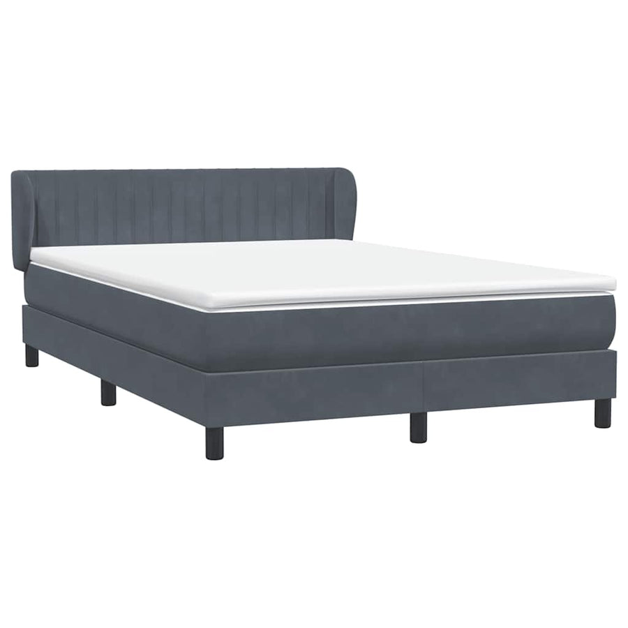 Boxspring met matras fluweel donkergrijs 160x210 cm