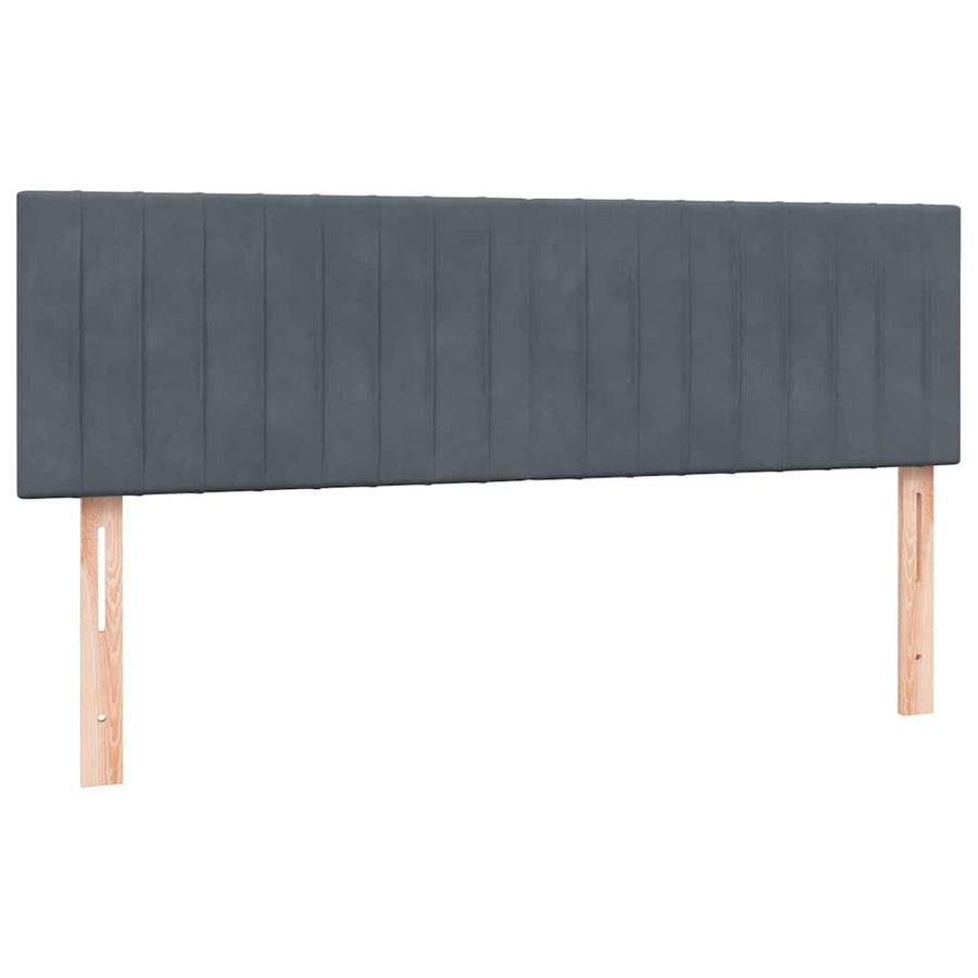 Boxspring met matras fluweel donkergrijs 160x210 cm