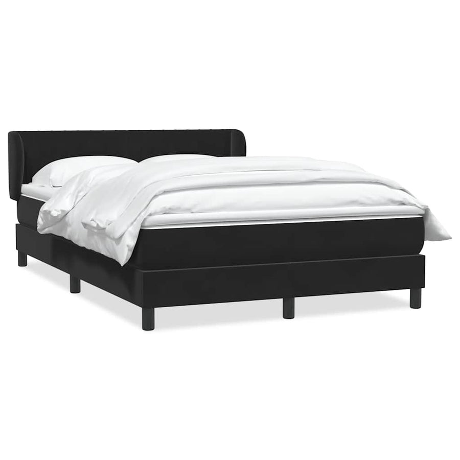 Boxspring met matras fluweel zwart 160x210 cm