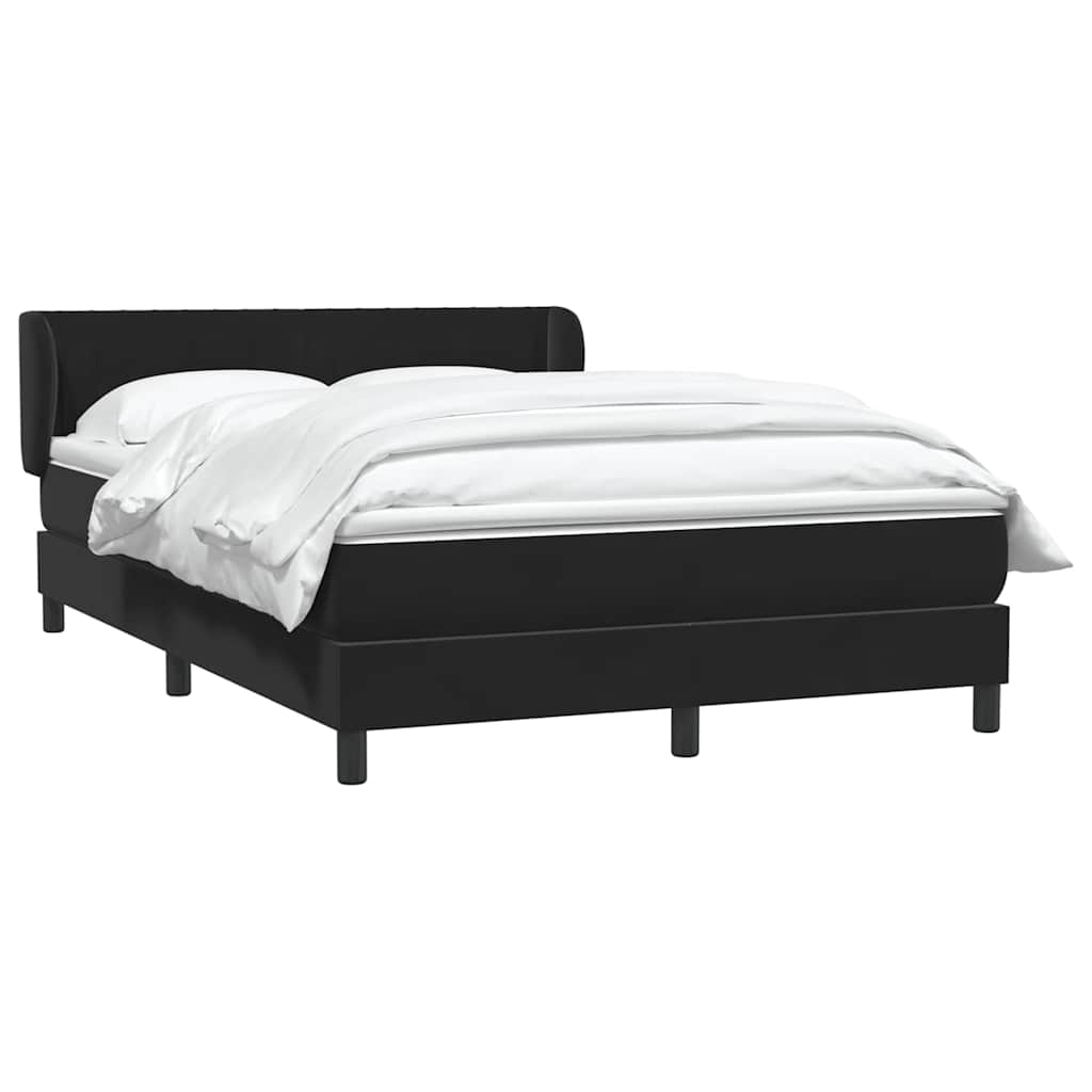 Boxspring met matras fluweel zwart 160x210 cm