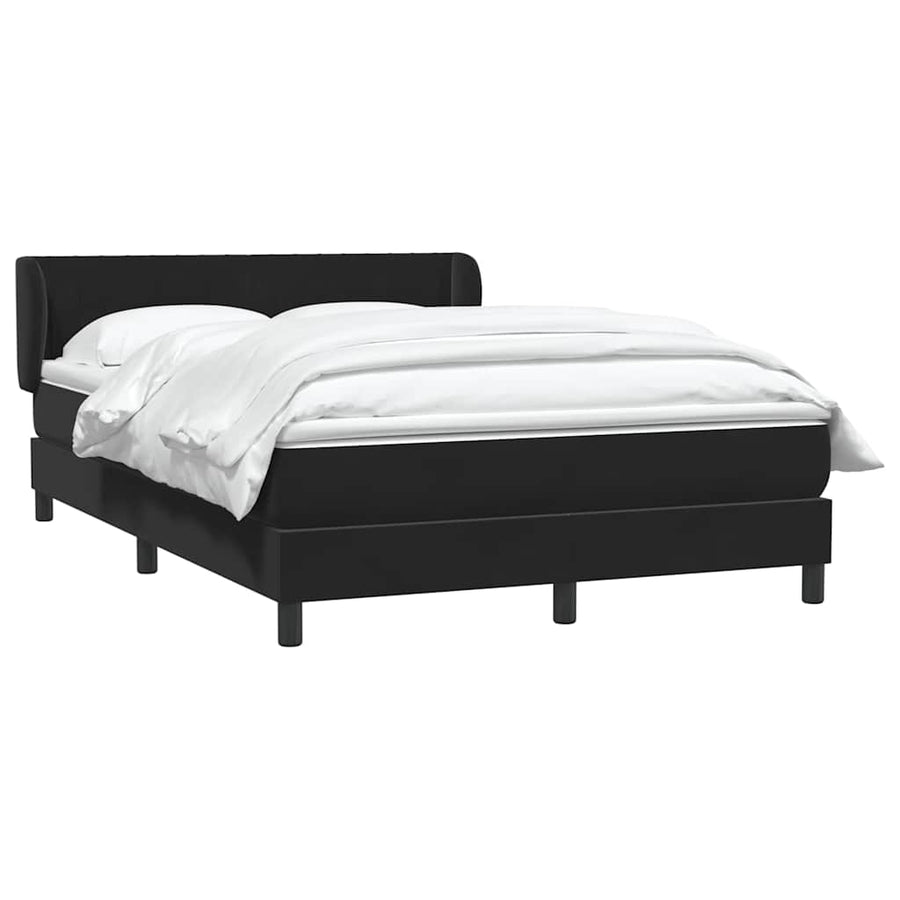 Boxspring met matras fluweel zwart 160x210 cm