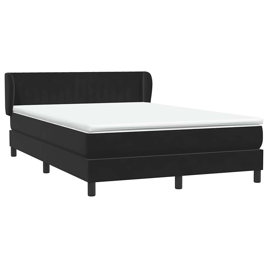 Boxspring met matras fluweel zwart 160x210 cm