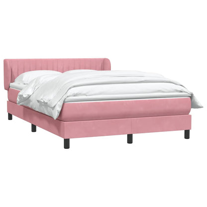 Boxspring met matras fluweel roze 160x210 cm