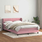 Boxspring 160x210 cm fluweel roze