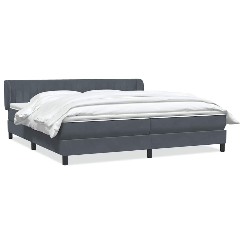 Boxspring met matrassen fluweel donkergrijs 180x210 cm