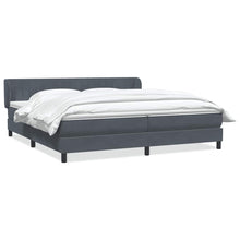 Boxspring met matrassen fluweel donkergrijs 180x210 cm