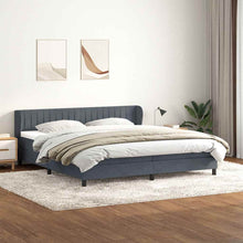 Boxspring met matrassen fluweel donkergrijs 180x210 cm