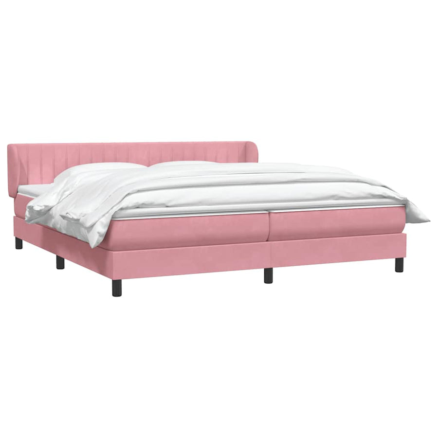 Boxspring met matrassen fluweel roze 180x210 cm