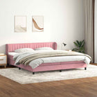 Boxspring 180x210 cm fluweel roze met matrassen