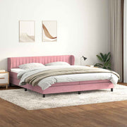 Boxspring 180x210 cm fluweel roze met matrassen