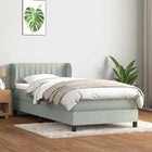 Boxspring met matras 80x220 cm lichtgrijs fluweel