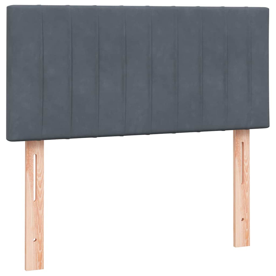 Boxspring met matras fluweel donkergrijs 80x220 cm