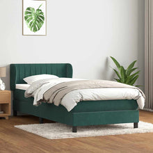 Boxspring met matras fluweel donkergroen 80x220 cm