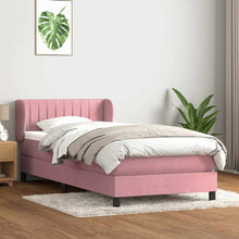 Boxspring met matras fluweel roze 90x220 cm