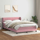 Boxspring met matras 140x220 cm fluweel roze
