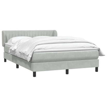Boxspring met matras fluweel lichtgrijs 160x220 cm