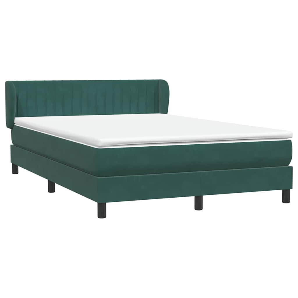 Boxspring met matras fluweel donkergroen 160x220 cm