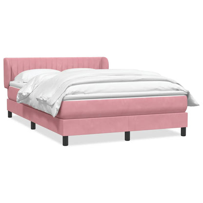 Boxspring met matras fluweel roze 160x220 cm