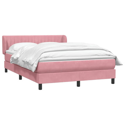 Boxspring met matras fluweel roze 160x220 cm